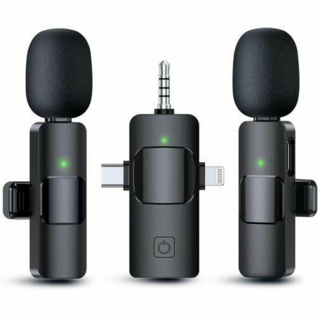 Wireless Lavalier Mini Microphone Duo with USB-C & Lightning - Crystal Clear Audio for Vlogging, Interviews & Online Content