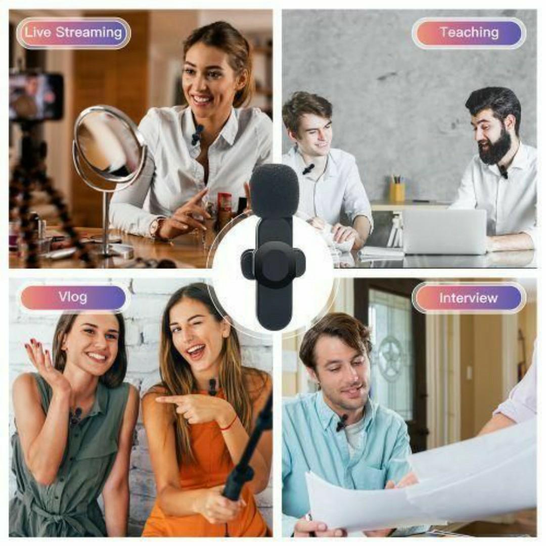 Wireless Lavalier Mini Microphone Duo Mic with USB-C & Lightning - Crystal Clear Audio for Vlogging, Interviews & Online Content