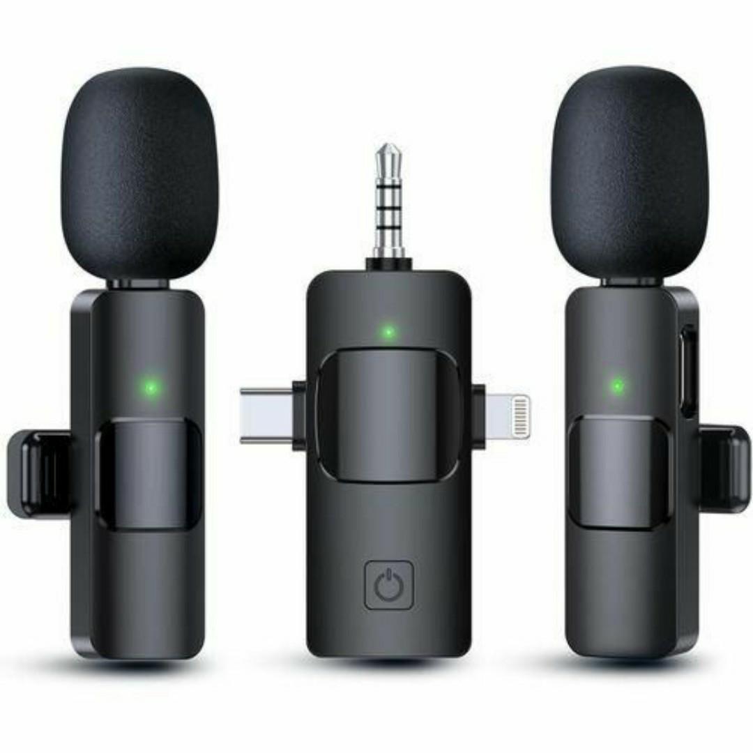 Wireless Lavalier Mini Microphone Duo Mic with USB-C & Lightning - Crystal Clear Audio for Vlogging, Interviews & Online Content