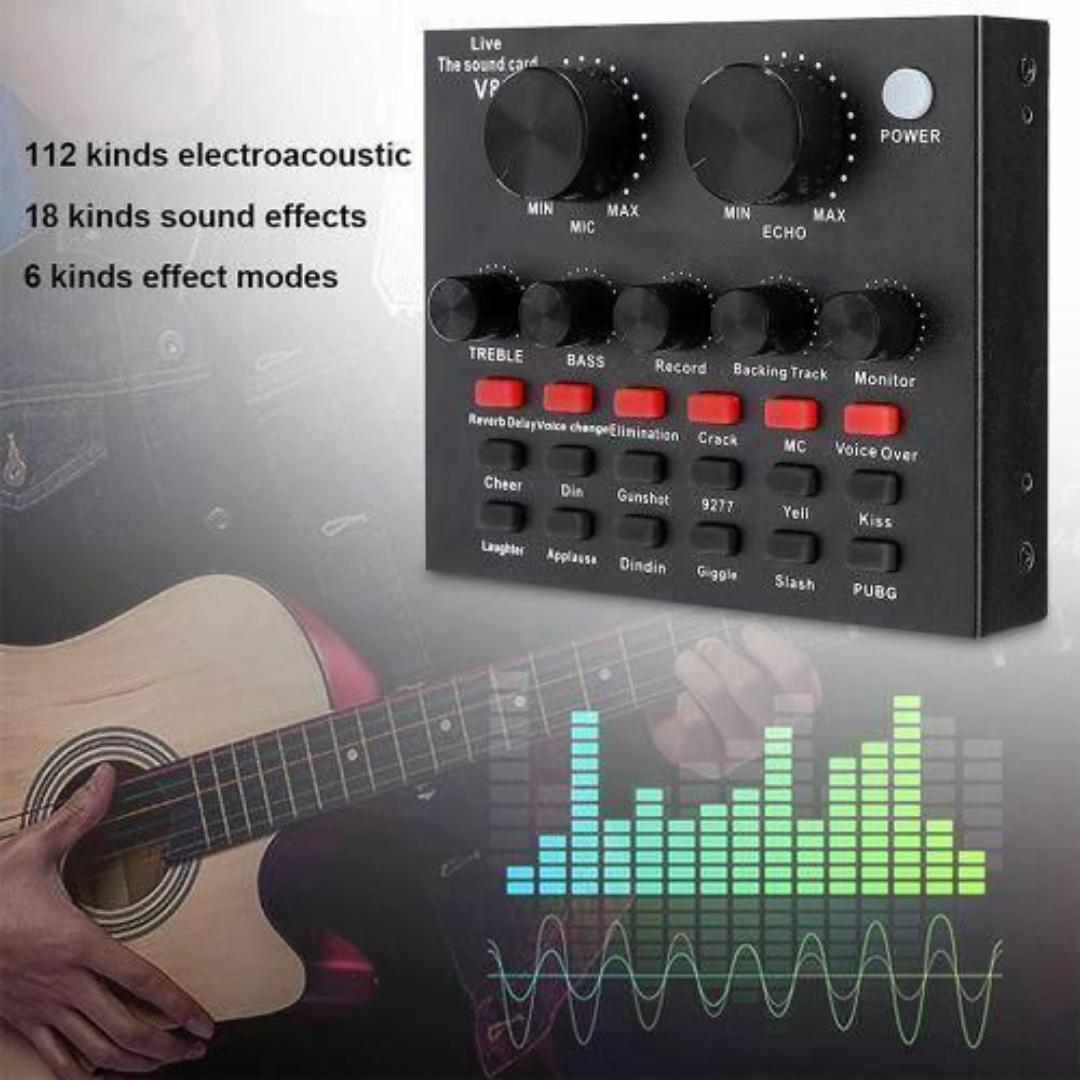V8 Sound Card for Studio Recording & Streaming – 7-Mode Audio Mixer, Mobile & PC Compatible, Ideal for Karaoke, YouTube, Live Recording & Podcasts