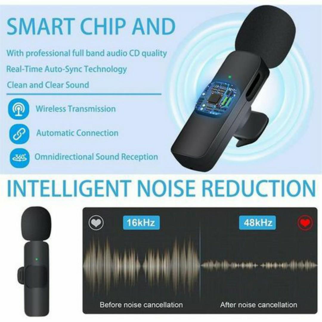 Wireless Lavalier Microphone Duo with USB-C & Lightning - Crystal Clear Audio for Vlogging, Interviews & Online Conten