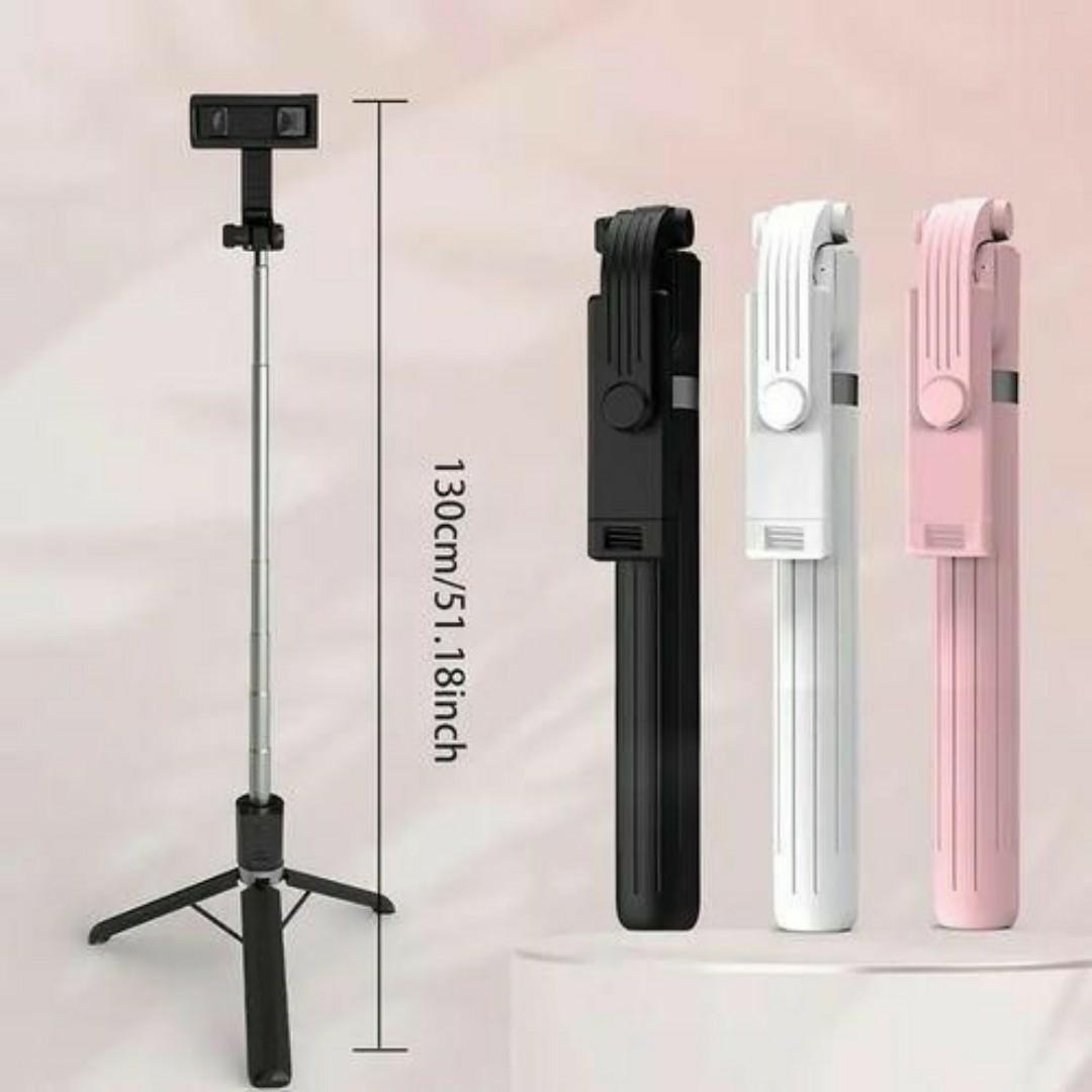 TRIPOD STAND FOR CAMERA & MOBILE PHONES WITH USB RECHARGEABLE BLUETOOTH REMOTE FOR SELFIE LIVE SELFIE RECORDING