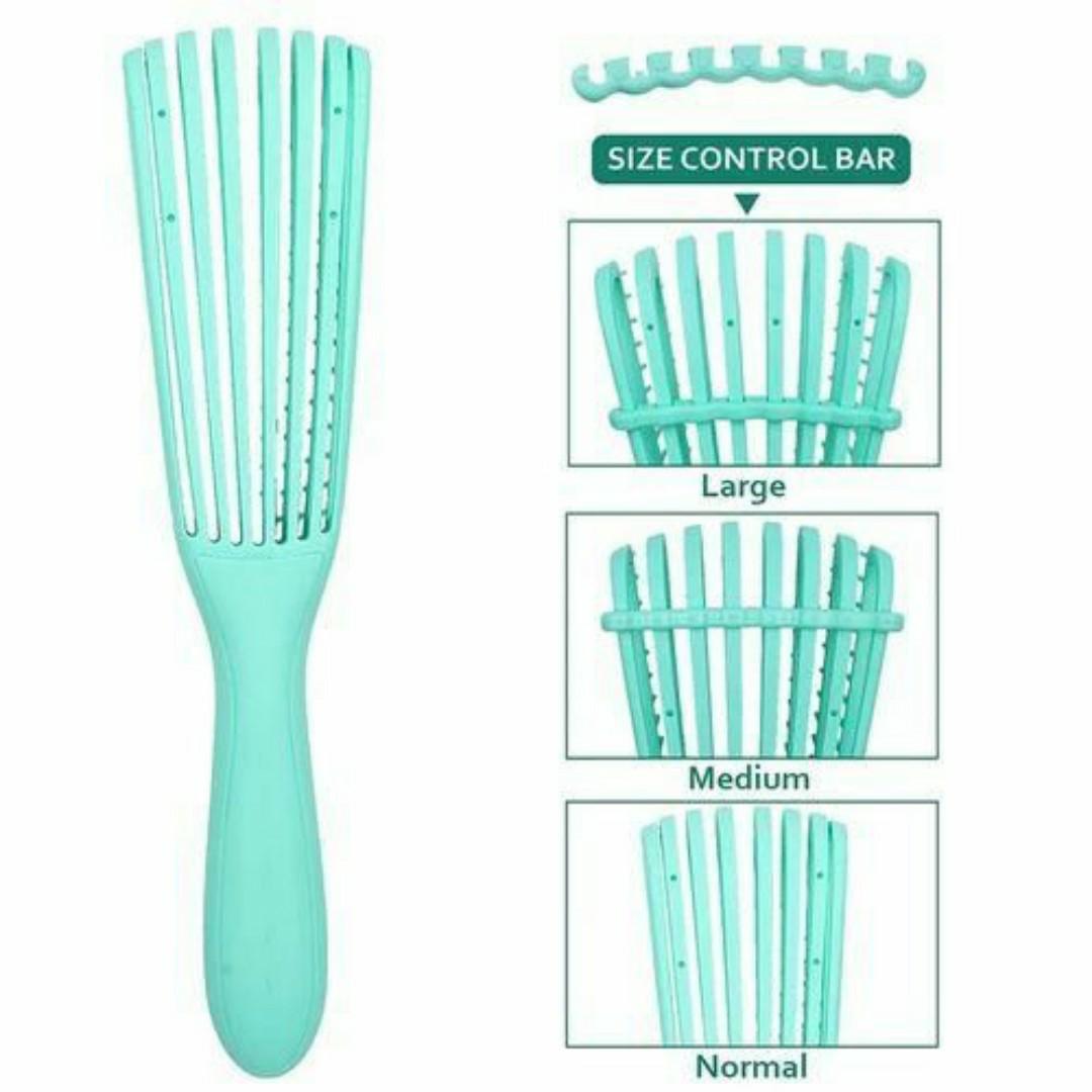 Adjustable Detangling Hair Comb Brush – Gentle Round Teeth, Hollow Design, Anti-Slip Grip for All Hair Types