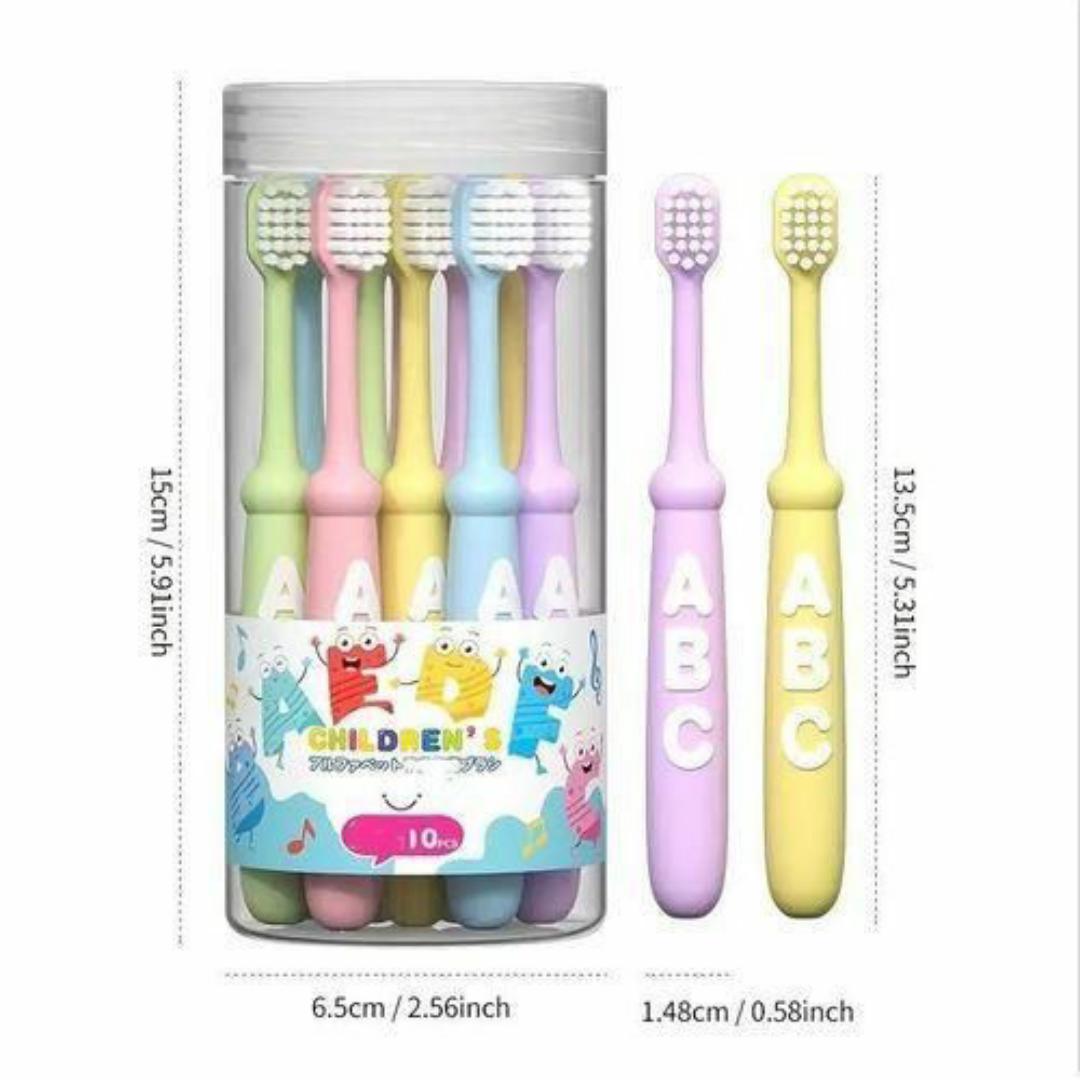 10-Pack Colorful Kids Toothbrushes – Soft Bristles, Ergonomic Grip, Gentle Oral Care (Age 3+)