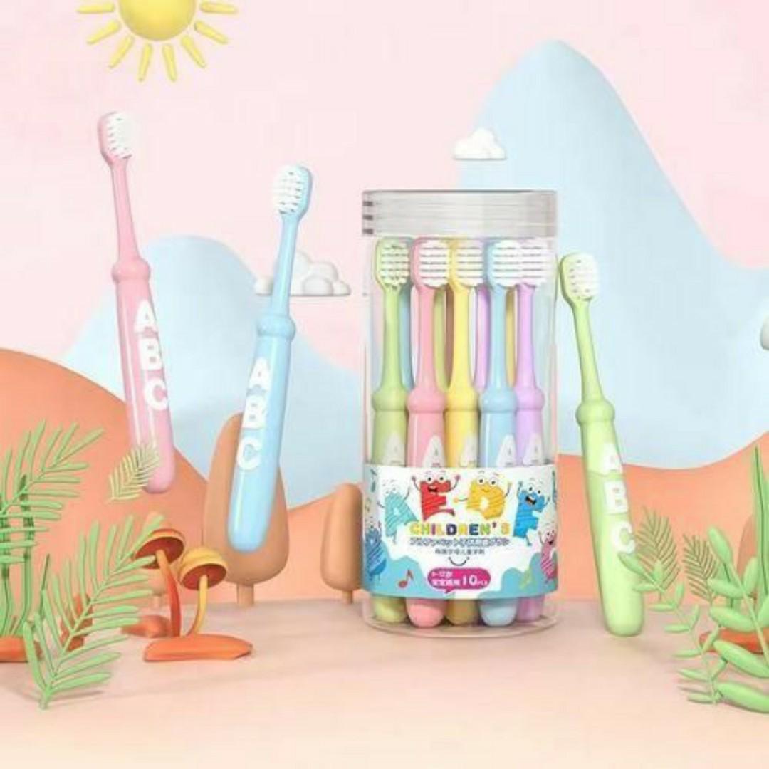 10-Pack Colorful Kids Toothbrushes – Soft Bristles, Ergonomic Grip, Gentle Oral Care (Age 3+)