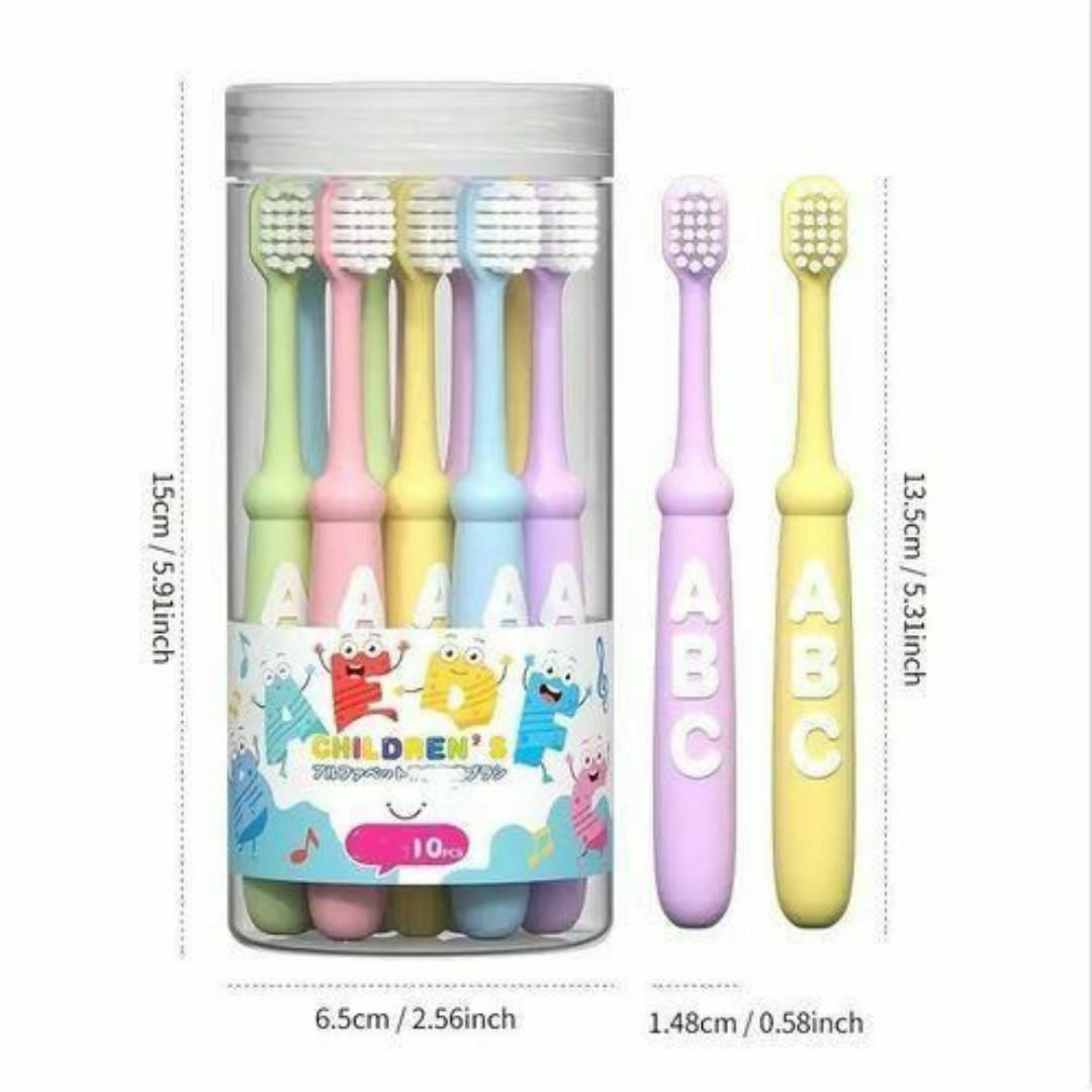 10-Pack Colorful Kids Toothbrushes – Soft Bristles, Ergonomic Grip, Gentle Oral Care (Age 3+)