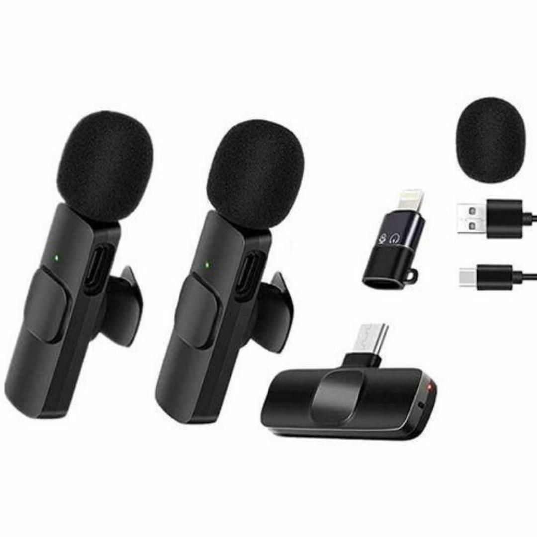 Wireless Lavalier Mini Microphone Duo with USB-C & Lightning - Crystal Clear Audio for Vlogging, Interviews & Online Content

- 2 in 1 Mic Widely Compatible: Android, IOS, Laptops or Computer