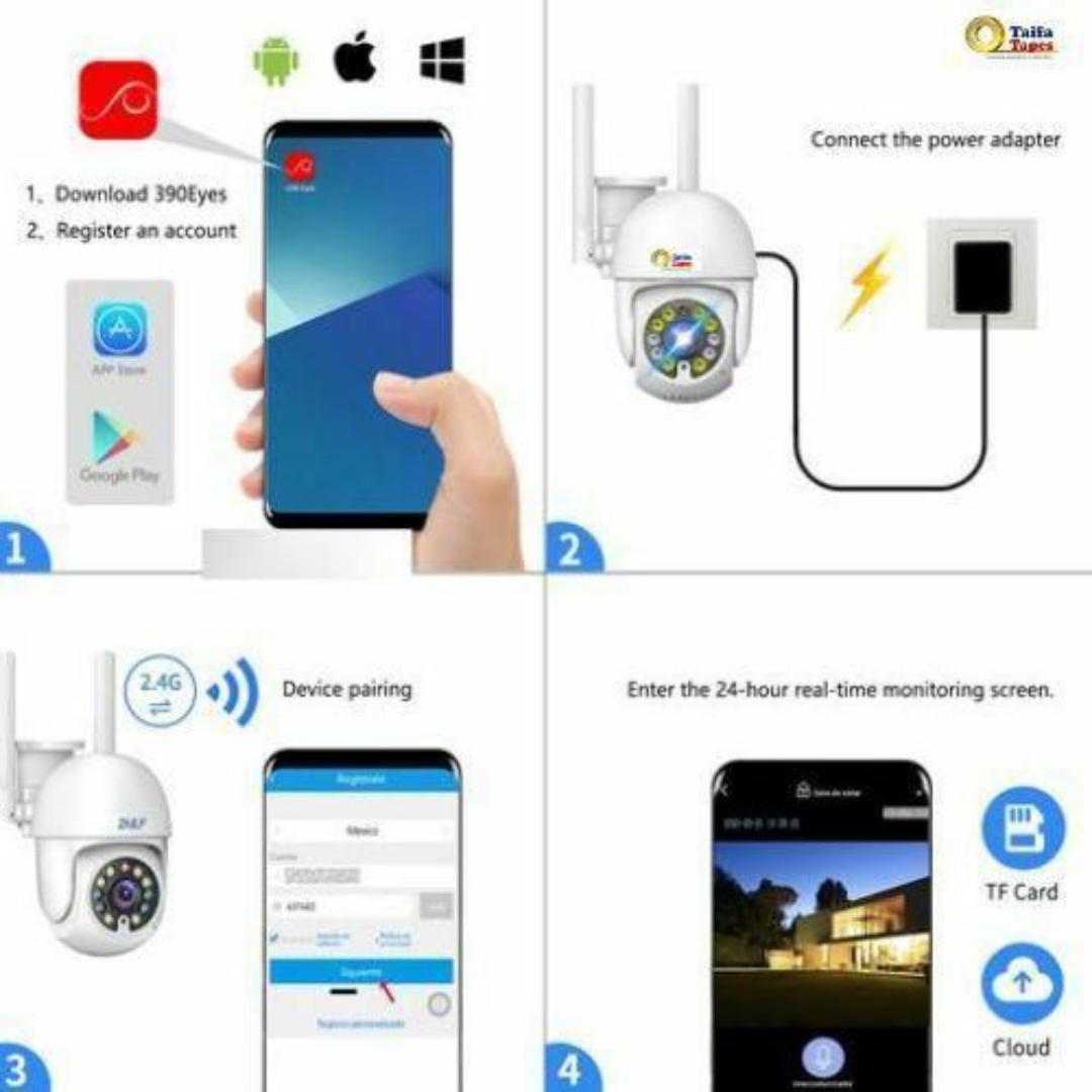 AI-Powered 360° PTZ CCTV Security Surveillance Camera – Night Vision, Two-Way Audio & Smart Alerts Waterproof Cameras