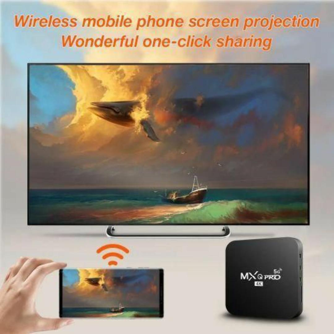 MXQ Pro 4K 5G Android TV Smart Box - 1GB RAM + 8GB ROM - Ultra HD Streaming with Remote Control