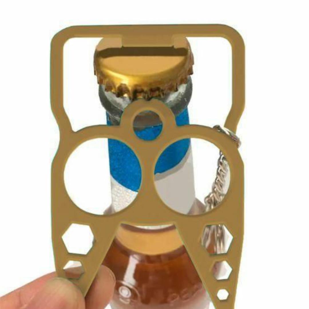 Gold Cat Self-Defense Keychain – Stylish Safety Tool with Key Ring & Clip - Lightweight Aluminum Alloy