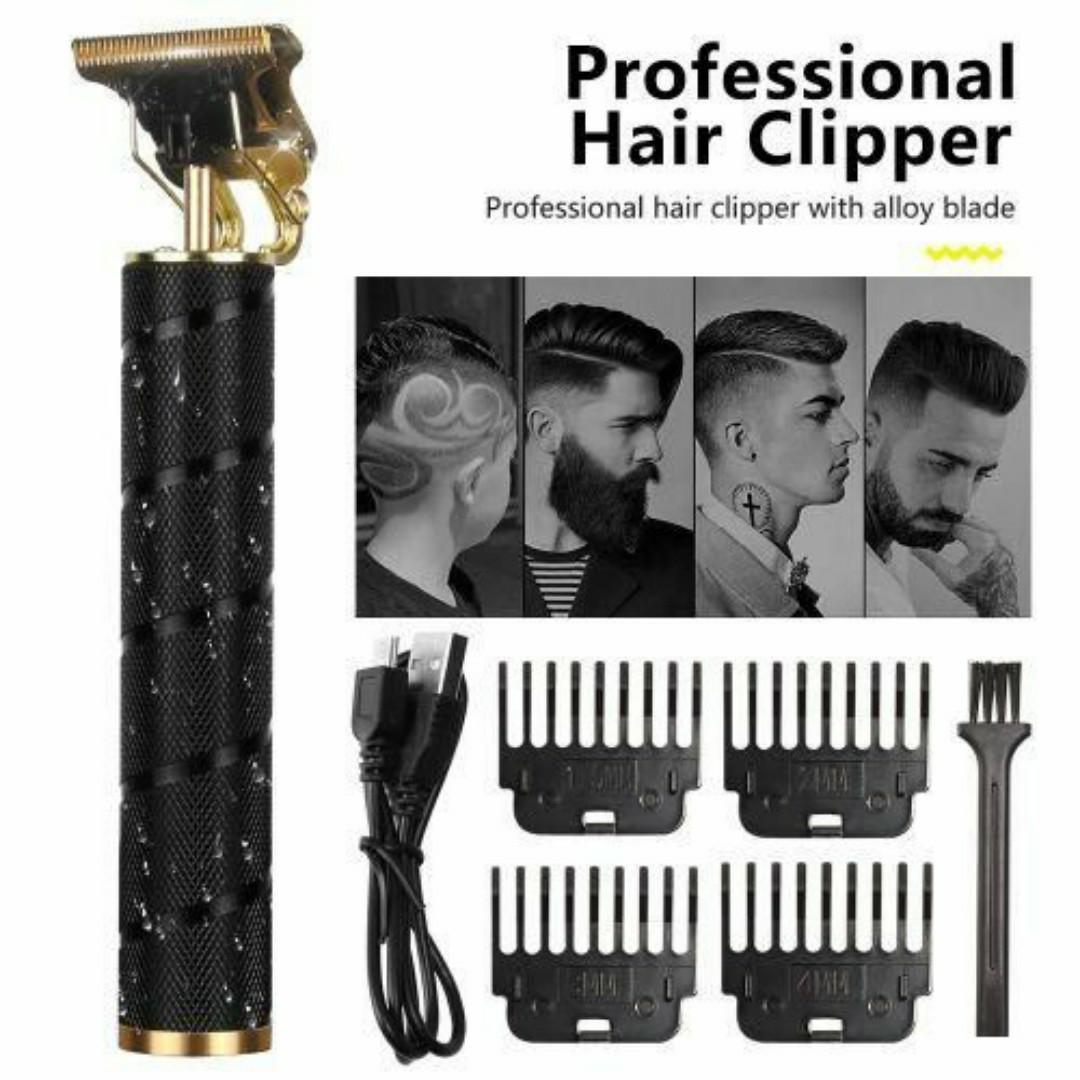 Men’s Cordless Hair Trimmer Set – Stylish Clipper with Guide Combs & USB Charger