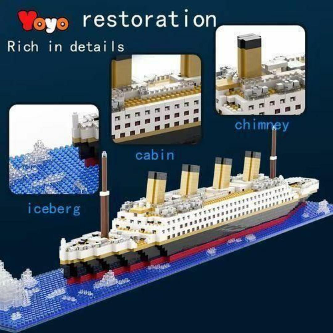 Titanic Nano Brick Model – 1878pcs - Historic Ship Building Block Toy Set for Kids & Adults