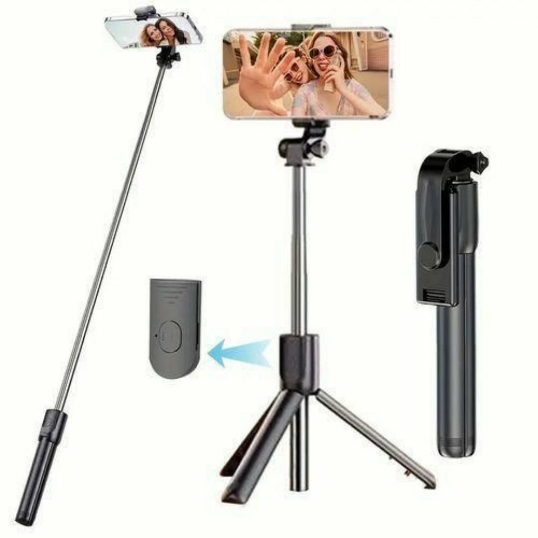 3-in-1 Selfie Stick Tripod Stand with Bluetooth Remote - 360° Rotating Phone Holder - Lightweight, Foldable & Durable – Ideal for Travel, Vlogging & Live Streaming