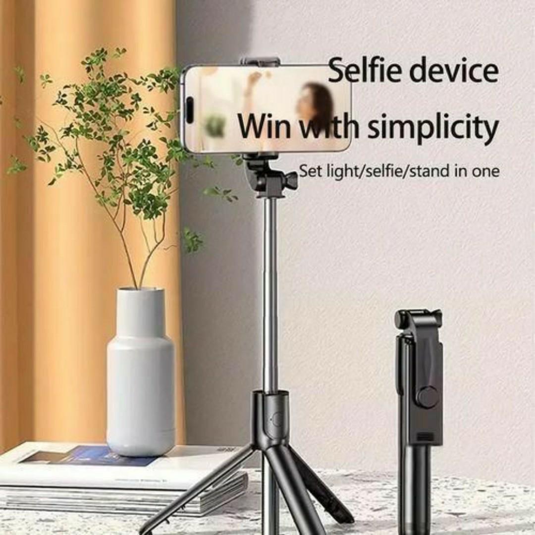 3-in-1 Selfie Stick Tripod Stand with Bluetooth Remote - 360° Rotating Phone Holder - Lightweight, Foldable & Durable – Ideal for Travel, Vlogging & Live Streaming