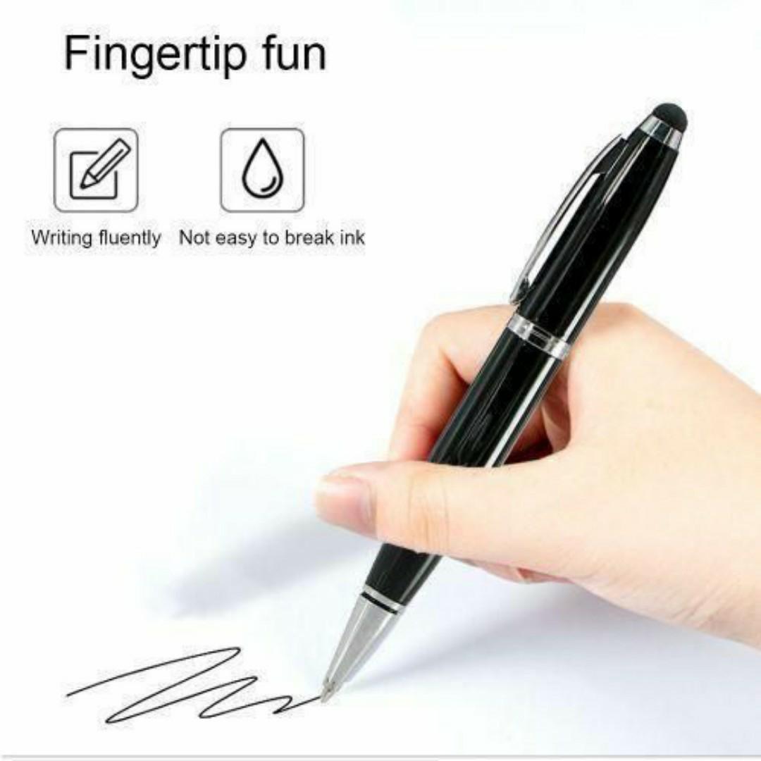 Multifunctional 4 in 1 Executive Pen – Ballpoint, Stylus, USB Flash Drive (128GB) – Sleek Black Finish with 4 Refills