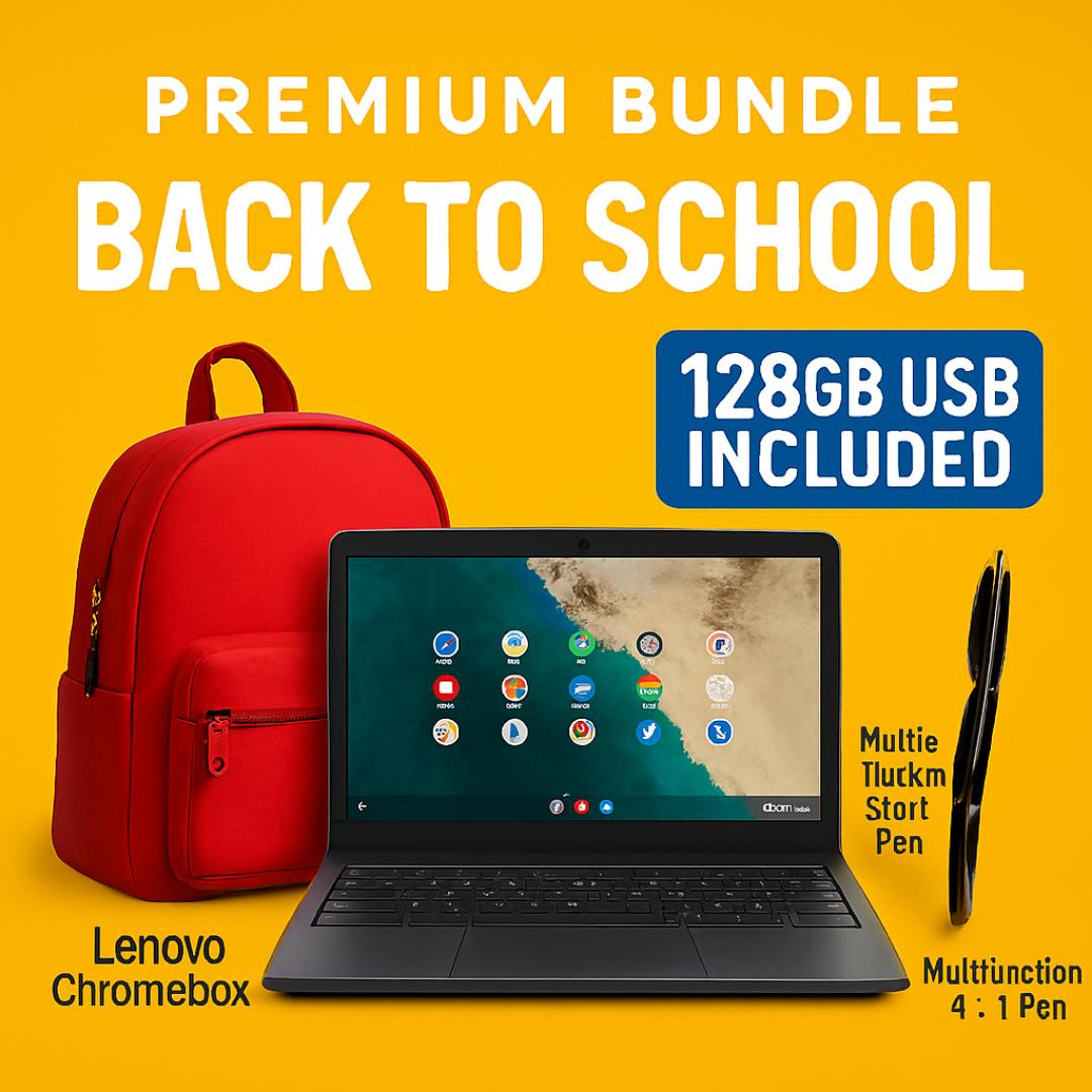 Lenovo Chromebook 11.6" HD + 4-in-1 Multifunctional Pen (128GB USB) – Refurbished Student Laptop & Smart Writing Tool Bundle - Fast, Secure & Ready to Work