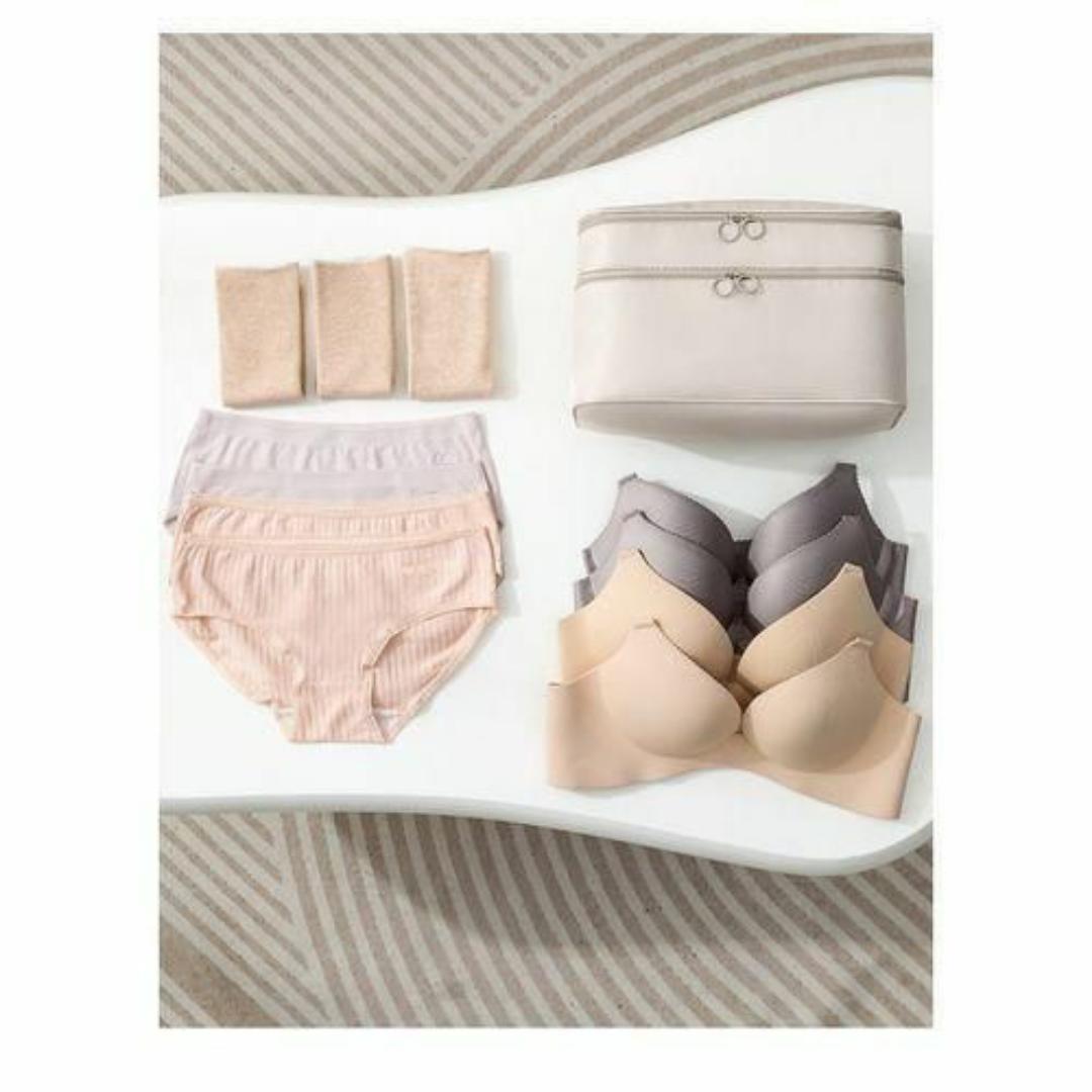 Waterpoof Zipper Multifunctional Travel Bag Baby Diapers Underwear Bra Bag Large Compartment Double Layer Bags For Ladies Women