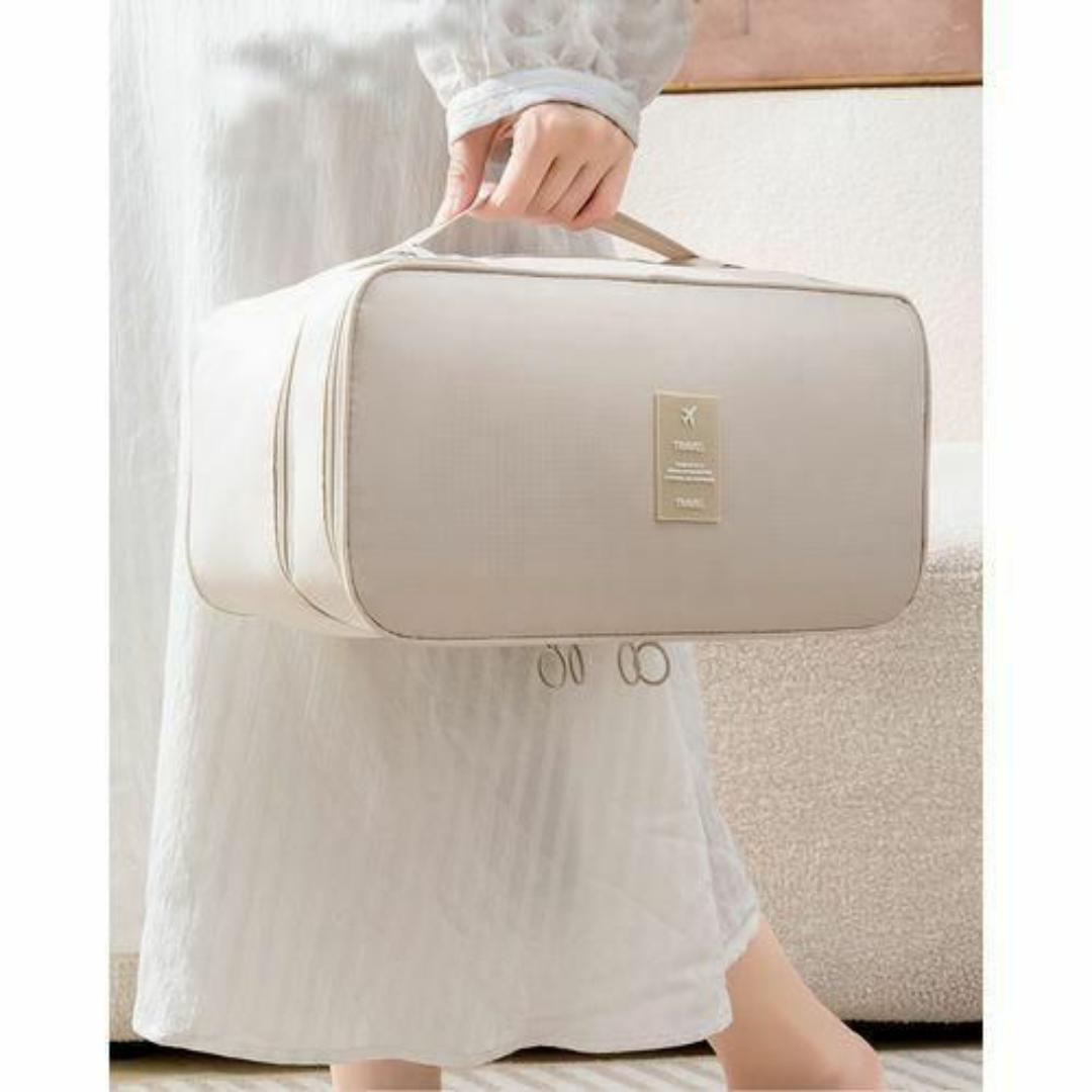 Waterpoof Zipper Multifunctional Travel Bag Baby Diapers Underwear Bra Bag Large Compartment Double Layer Bags For Ladies Women