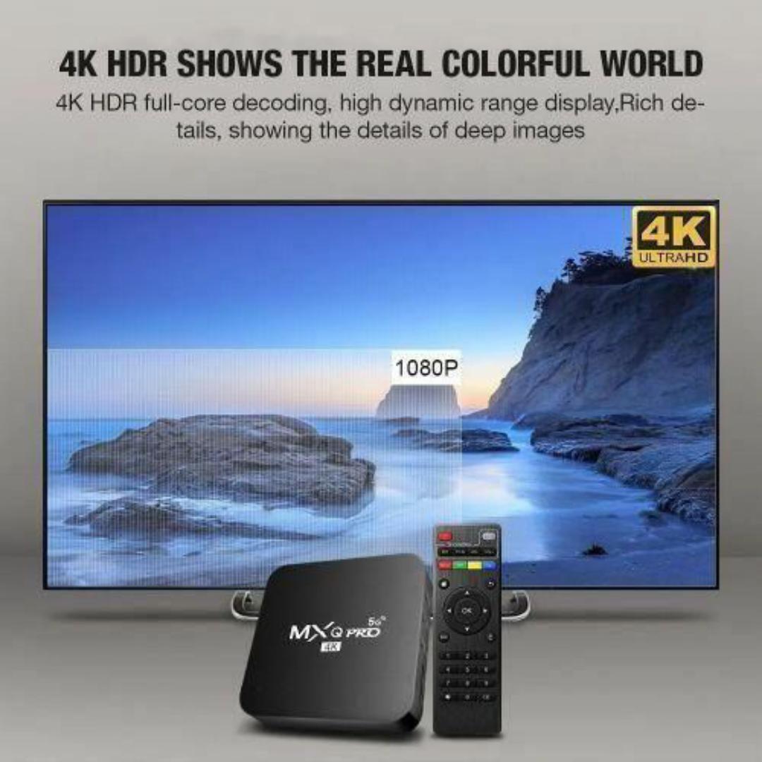 Mxq Pro 4K 5G Android TV Smart Box - Transform your TV into a smart entertainment hub with the MXQ-Pro 1GB RAM + 8GB ROM