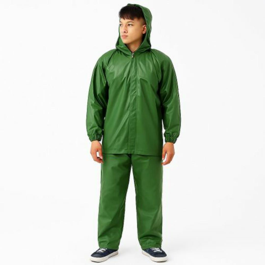 Waterproof Rain Suit with Hoodies for Women – Durable, Lightweight & Full Coverage Protection - Green Jacket & Pants - Rain Coat Set