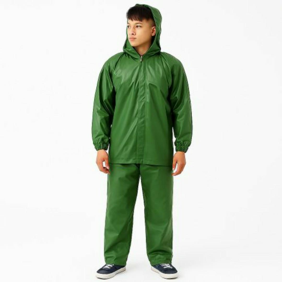 Waterproof Rain Suit with Hoodies for Men – Durable, Lightweight & Full Coverage Protection - Green Jacket & Pants - Rain Coat Set