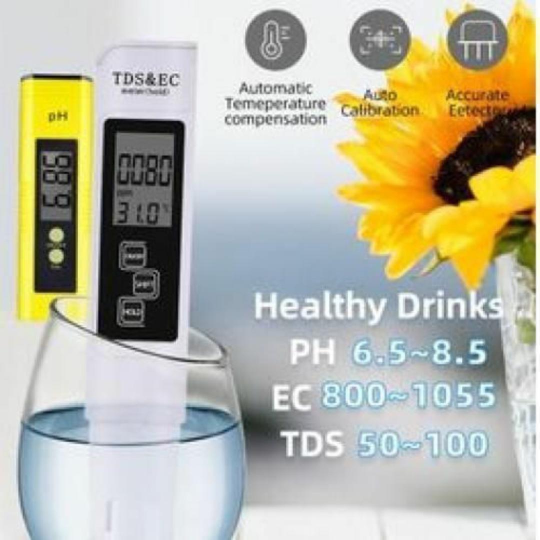 DIGITAL ATC PH METER + TDS EC TEMPERETURE METER Water Quality Test - Buffer Powders & Batteries