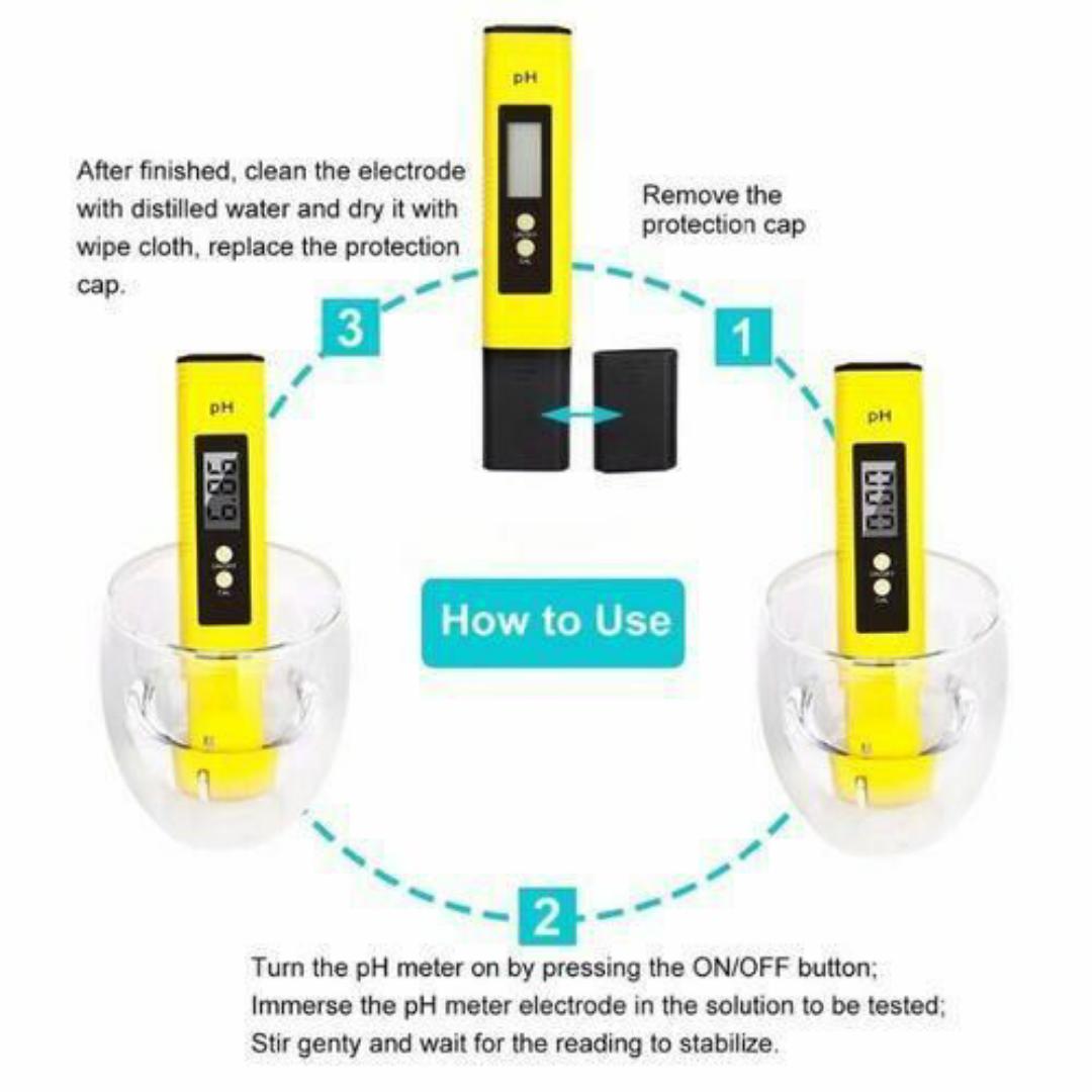 DIGITAL ATC PH METER + TDS EC TEMPERETURE METER Water Quality Test - Buffer Powders & Batteries