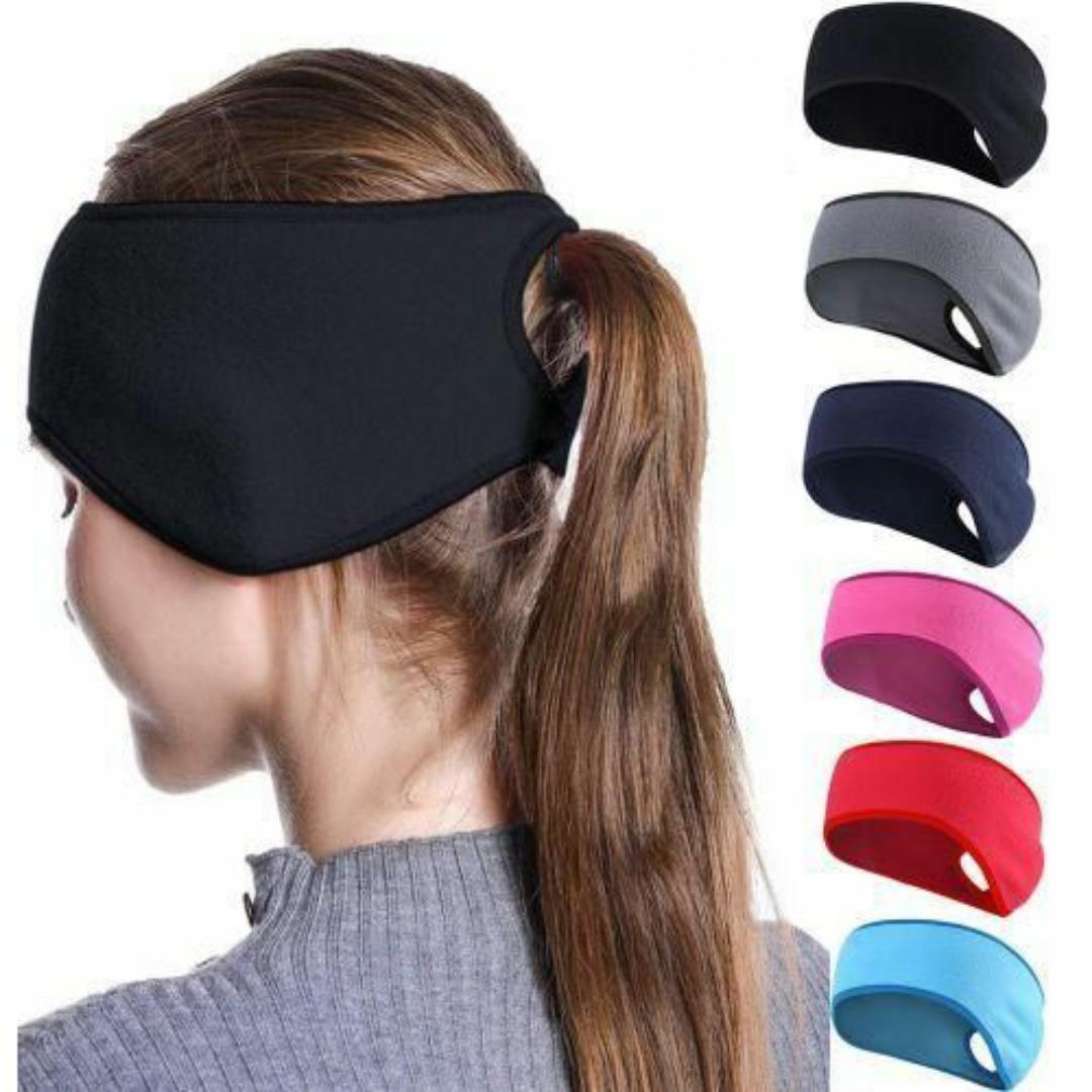 Gym Yoga Jogging Headband - Sporty Headgear Style with a Bold Ponytail Hair Loop