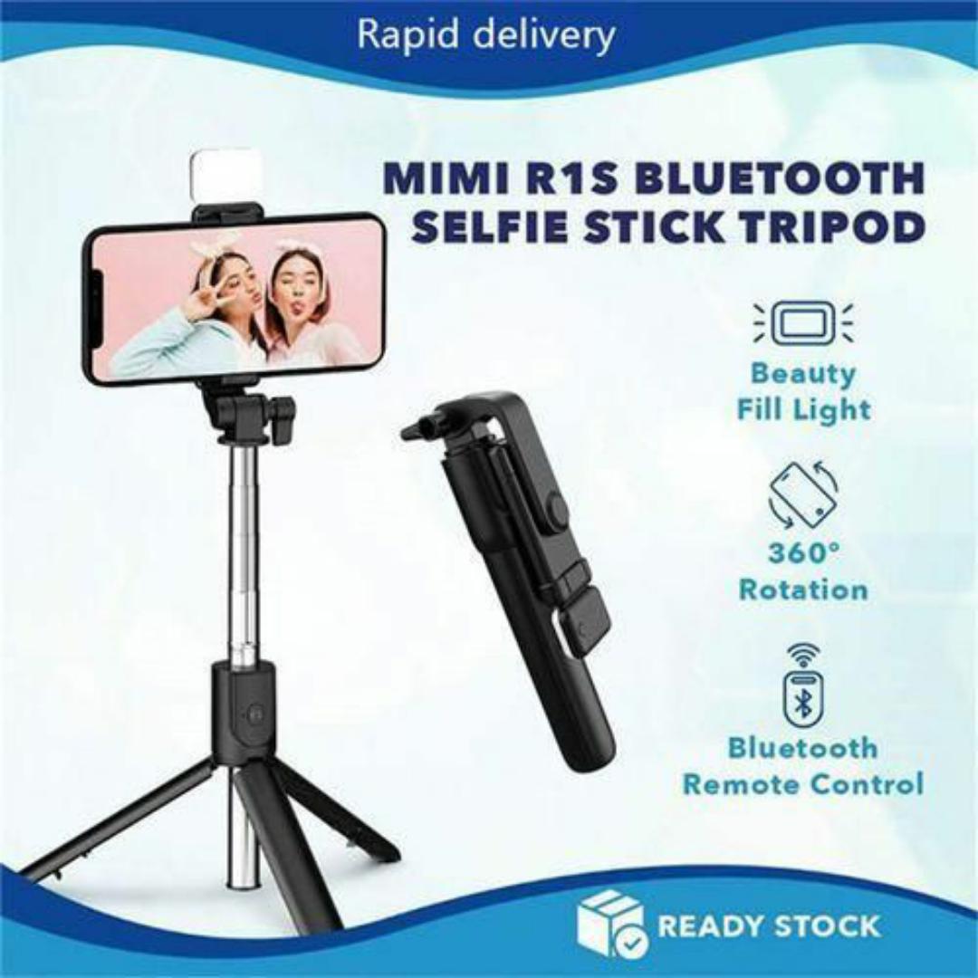 3-in-1 Selfie Stick Phone Camera Tripod Stand with Bluetooth Remote & Ring Light - 360° Rotating Phone Holder - Lightweight, Foldable & Durable – Ideal for Travel, Vlogging & Live Streaming