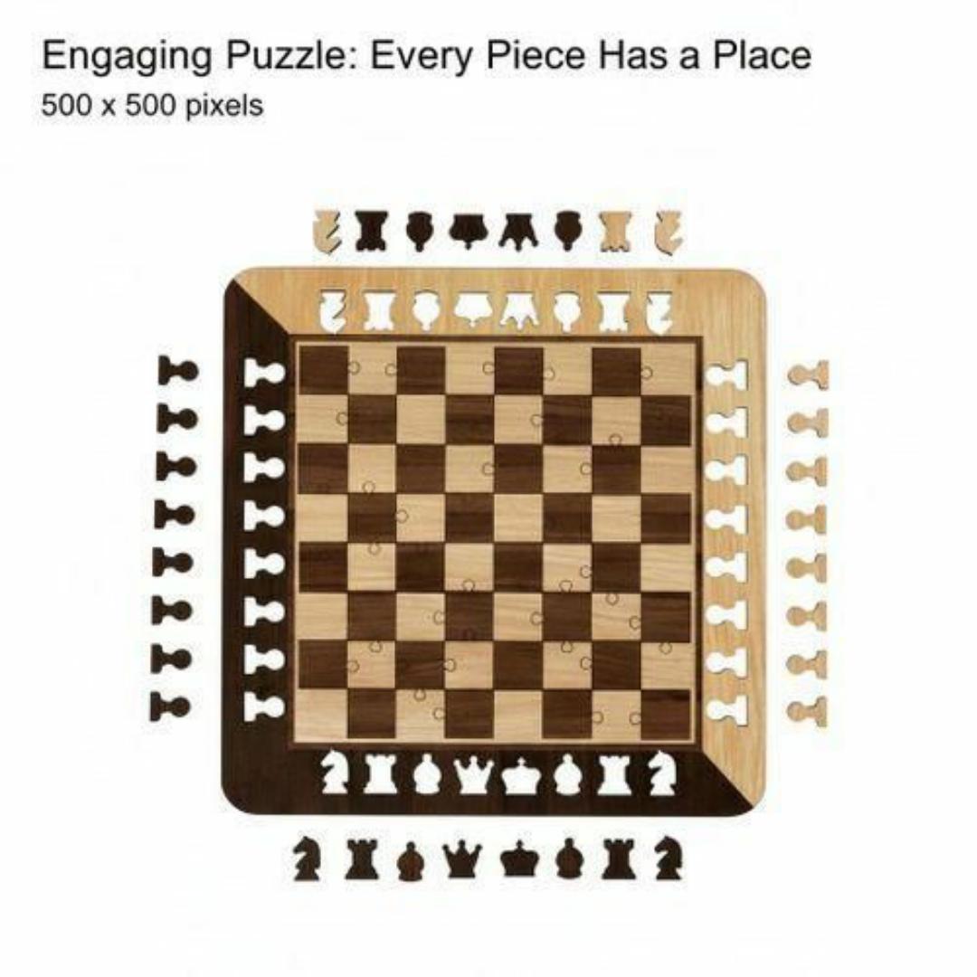 3-in-1 Wooden Chess Set Puzzle Game - Classic Board Game for Adults & Kids - Educational & Portable Travel Chess Checker Board