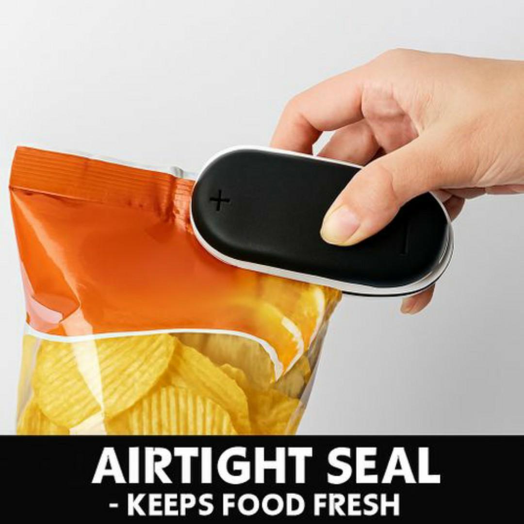 2-in-1 Mini Heat Sealing & Bag Opening Machine – Portable Food Storage Impulse Sealer with Hanging Hook, Battery Operated