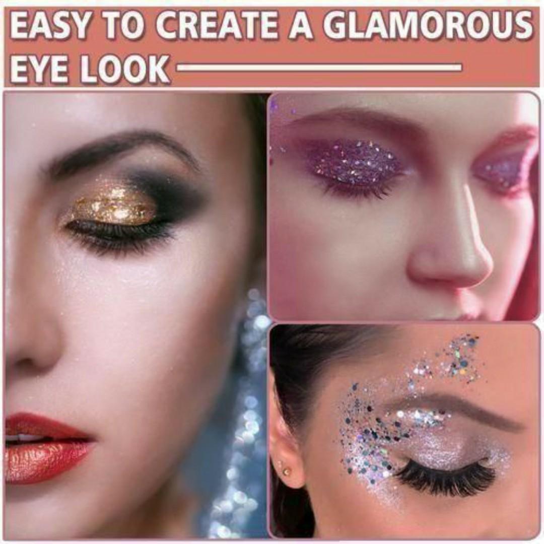 9-Color Glitter Eyeshadow Palette – Long-Lasting Shimmer Makeup for Face, Eyes, Hands & Lips - Professional & Party-Ready Sparkle Kit