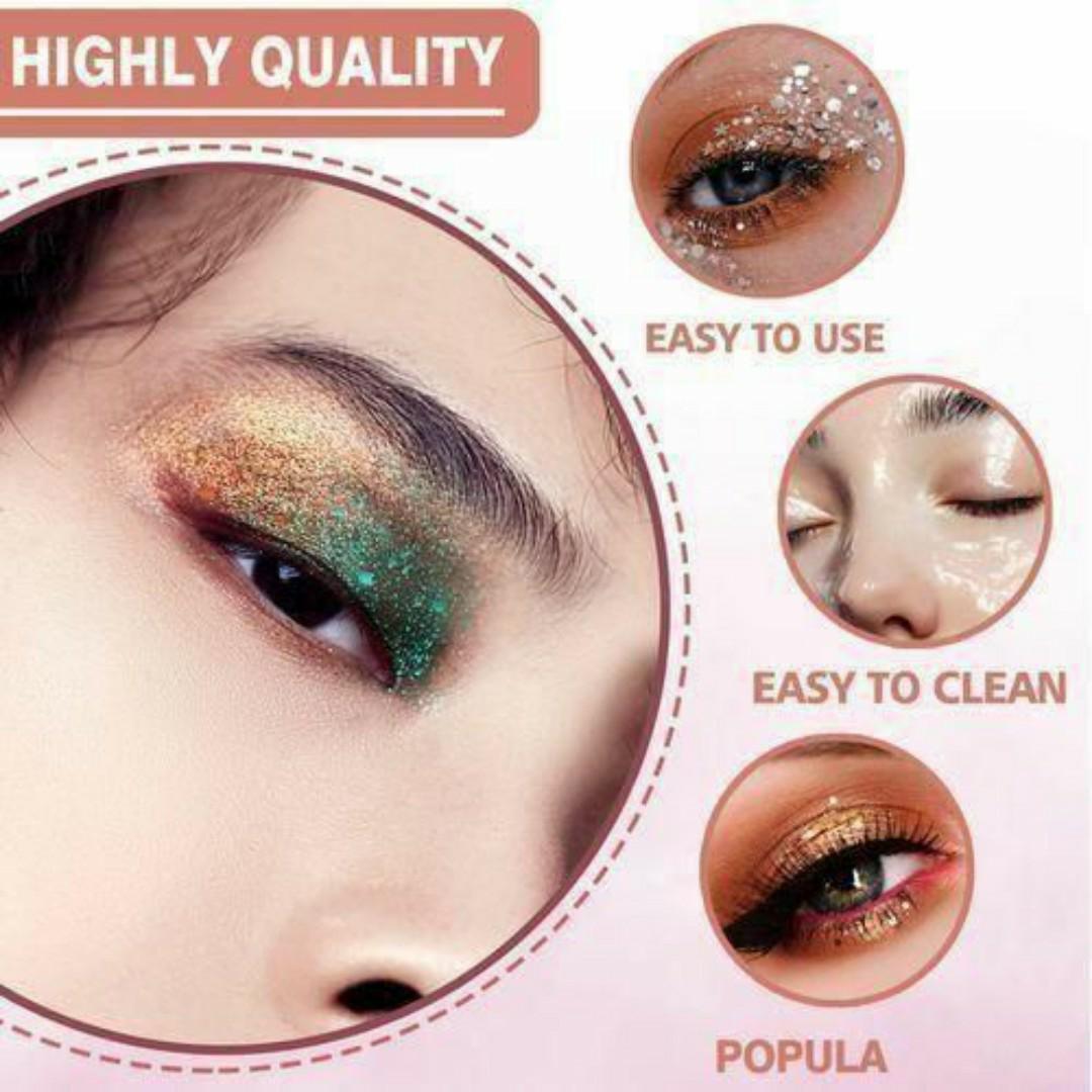 9-Color Glitter Eyeshadow Palette – Long-Lasting Shimmer Makeup for Face, Eyes, Hands & Lips - Professional & Party-Ready Sparkle Kit