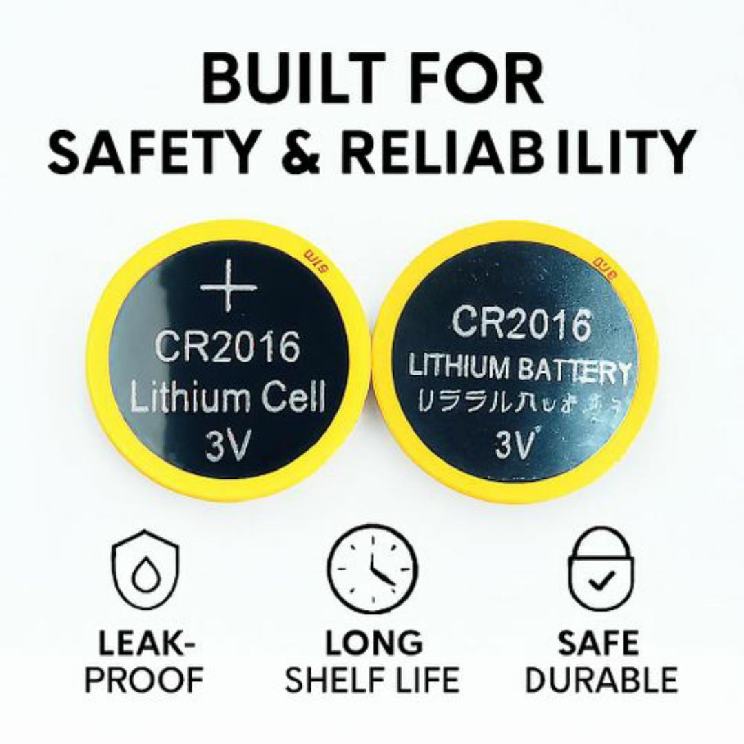 CR2016 Lithium Coin Cell Battery 3V – 2 / 4 Pack - Long-Lasting Power for Watches, Calculators, Car Remotes & Electronics