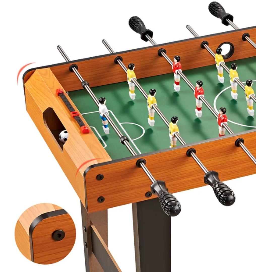 Pro Wooden Arcade Foosball Table Family Game - Durable MDF, Smooth Rods, Score Counters, Indoor Entertainment - Full Sized Soccer Football Table Game