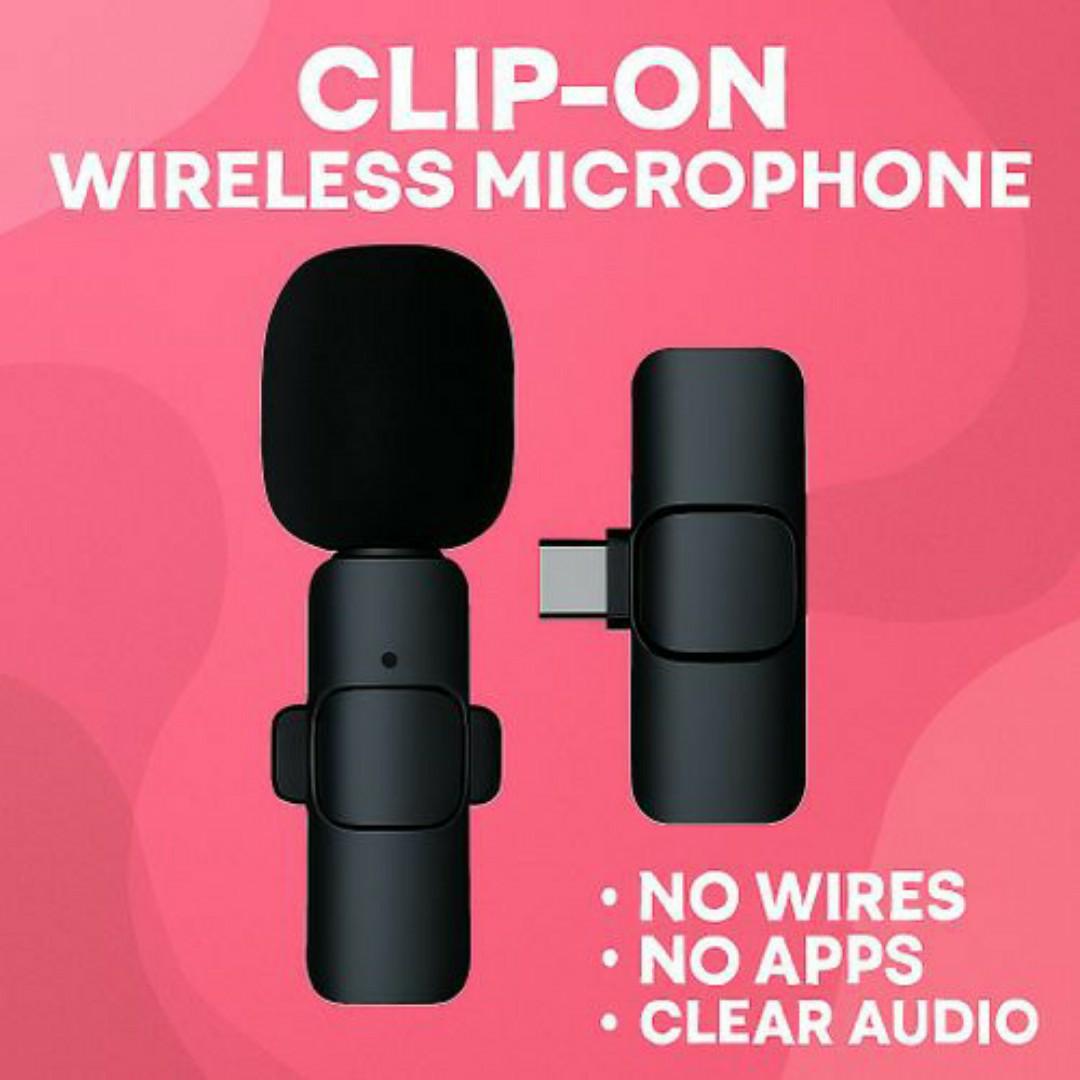 Wireless Clip-On Lavalier Microphone with USB C / iPhone Receiver – Noise Reduction, Portable Lavalier Mic for Smartphones Type C / iOS, Vlogging, YouTube, TikTok, Live Streaming & Online Content
