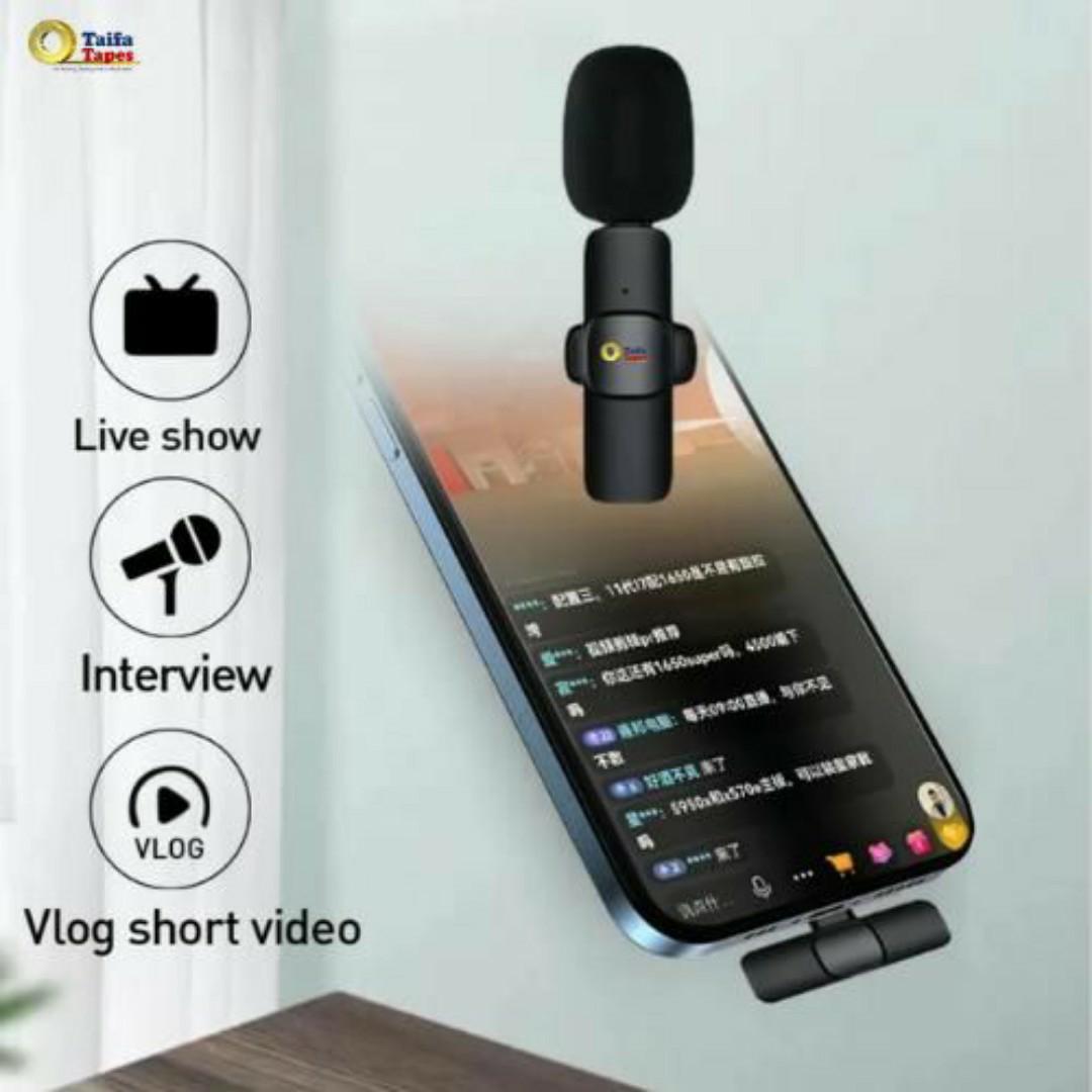 Wireless Clip-On Lavalier Microphone with USB C / iPhone Receiver – Noise Reduction, Portable Lavalier Mic for Smartphones Type C / iOS, Vlogging, YouTube, TikTok, Live Streaming & Online Content