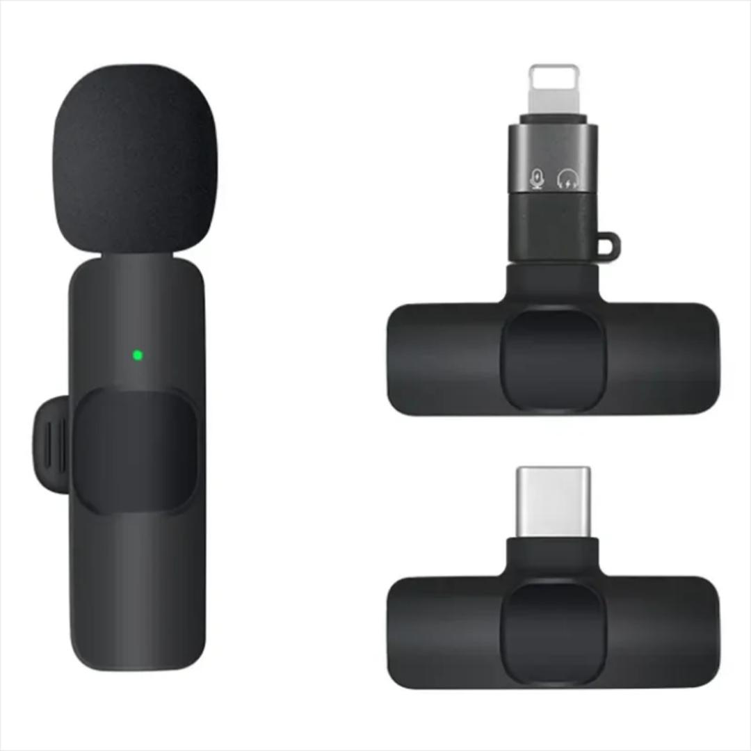 Wireless Clip-On Lavalier Microphone with USB C / iPhone Receiver – Noise Reduction, Portable Lavalier Mic for Smartphones Type C / iOS, Vlogging, YouTube, TikTok, Live Streaming & Online Content