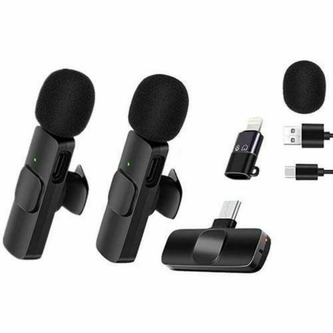 Wireless Clip-On Lavalier Microphone with USB-C / iPhone Receiver – Noise Reduction, Portable Lavalier Mic for Smartphones Type C / iOS, Vlogging, YouTube, TikTok, Live Streaming & Online Content