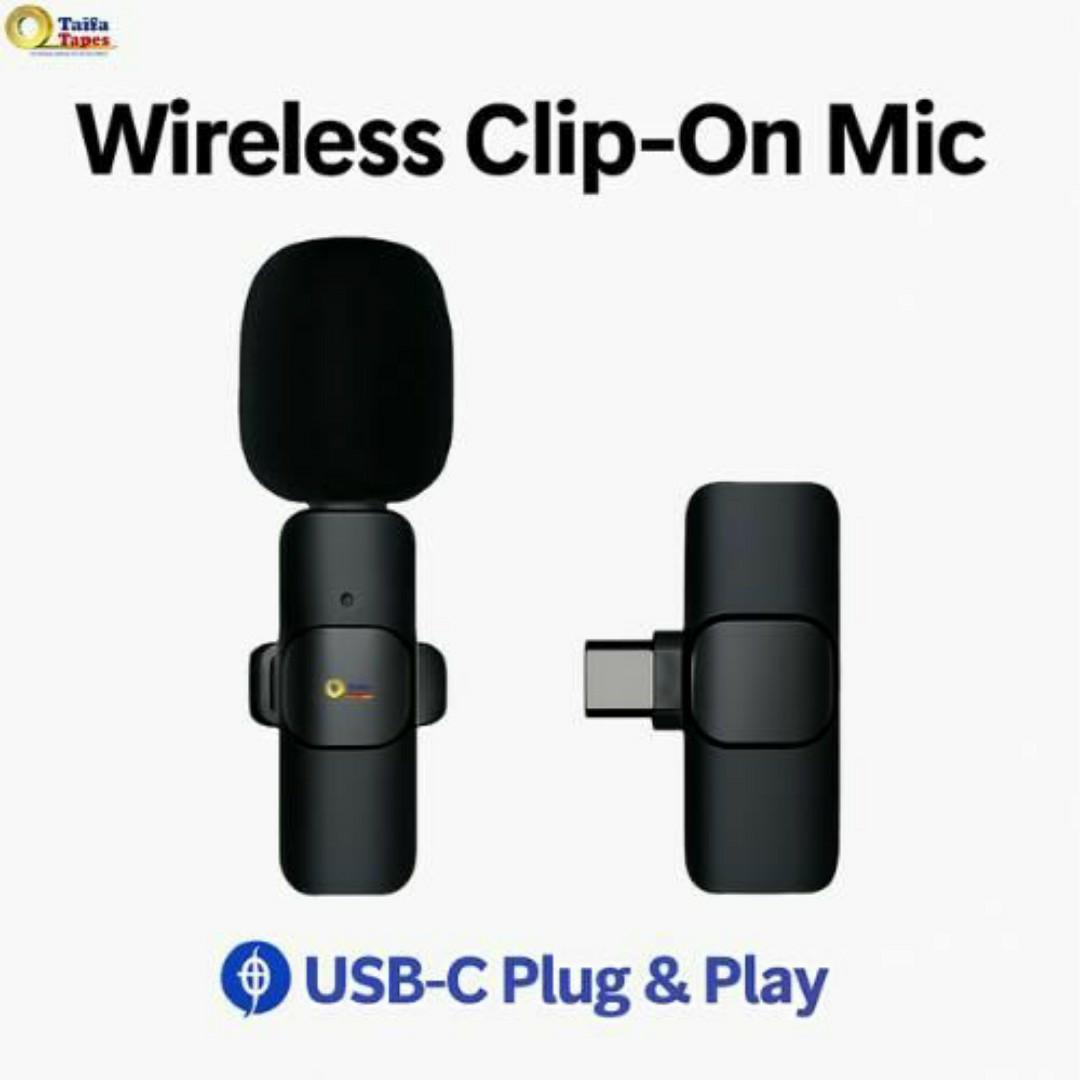 Wireless Clip-On Lavalier Microphone with USB-C / iPhone Receiver – Noise Reduction, Portable Lavalier Mic for Smartphones Type C / iOS, Vlogging, YouTube, TikTok, Live Streaming & Online Content