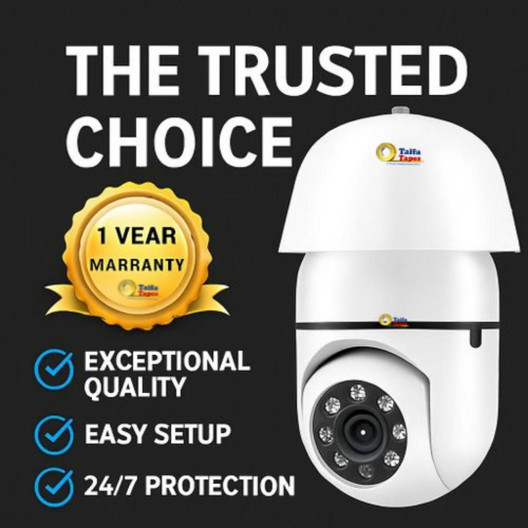 360° Smart Bulb CCTV Security Camera – 1080P HD Wi-Fi Surveillance with Motion Detection, Night Vision & Two-Way Audio