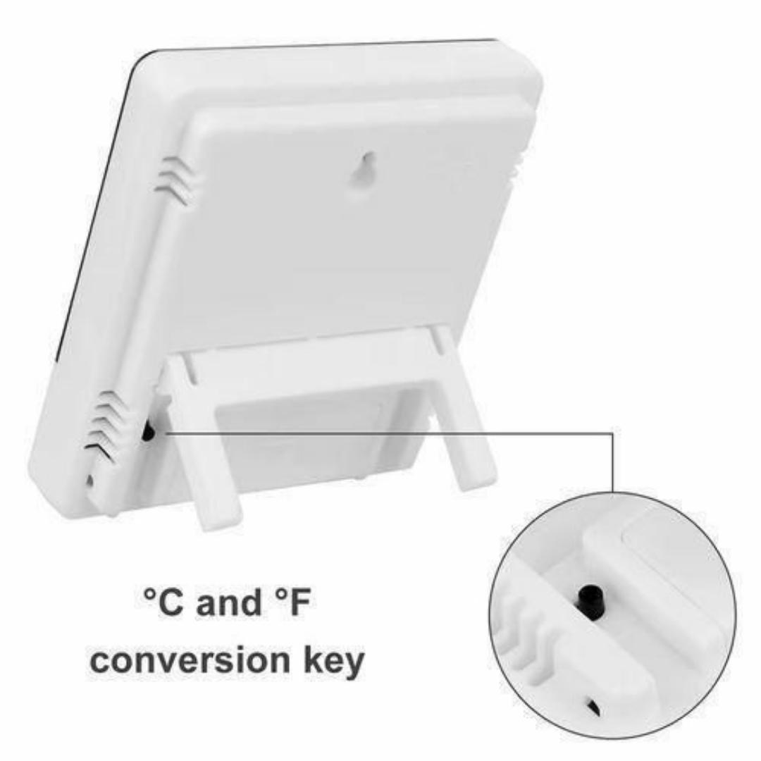 LASA Digital Thermometer Hygrometer with Clock, Timer, Alarm & Calendar – Indoor Temperature & Humidity Monitor