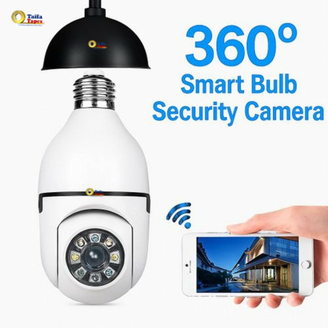 360° Smart Bulb CCTV Security Camera – 1080P HD Wi-Fi Surveillance with Motion Detection, Night Vision & Two-Way Audio 360 Rotating Cameras