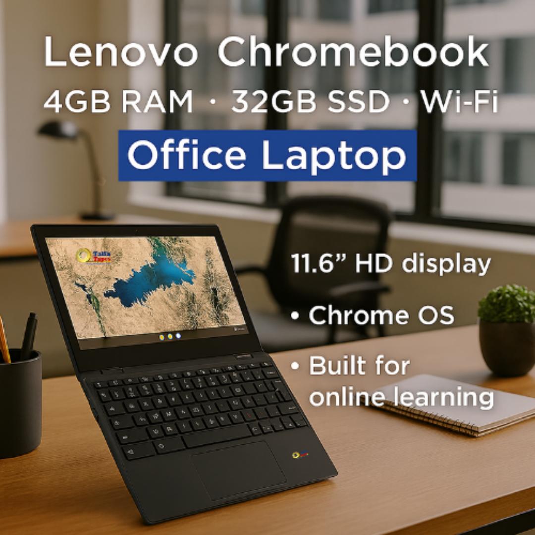 Lenovo Chromebook 11.6" HD – 4GB RAM, 32GB SSD, Wi-Fi – Student Laptop with Chrome OS - Fast, Lightweight & Secure Laptops