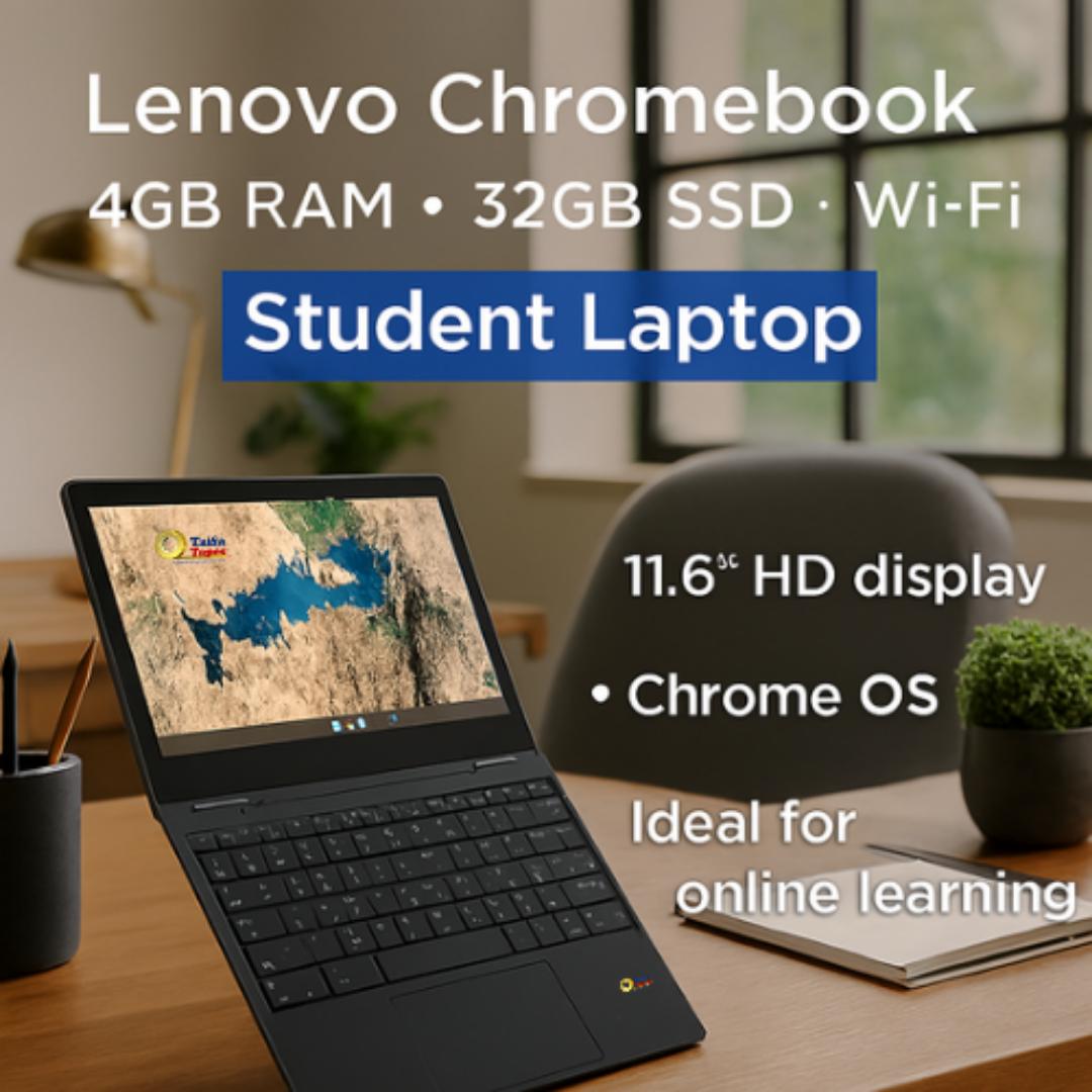 Lenovo Chromebook 11.6" HD – 4GB RAM, 32GB SSD, Wi-Fi – Student Laptop with Chrome OS - Fast, Lightweight & Secure Laptops