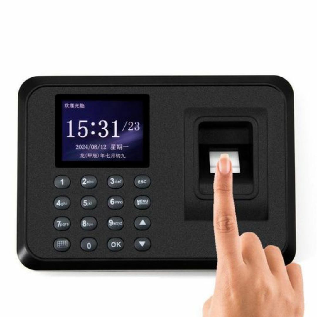 AI Powered Fingerprint Time Attendance Machine - Biometric Employee Time Clock Recorder System - USB Offline Report & 1-Second Speed - Multi-Language Support for Office, School, Business