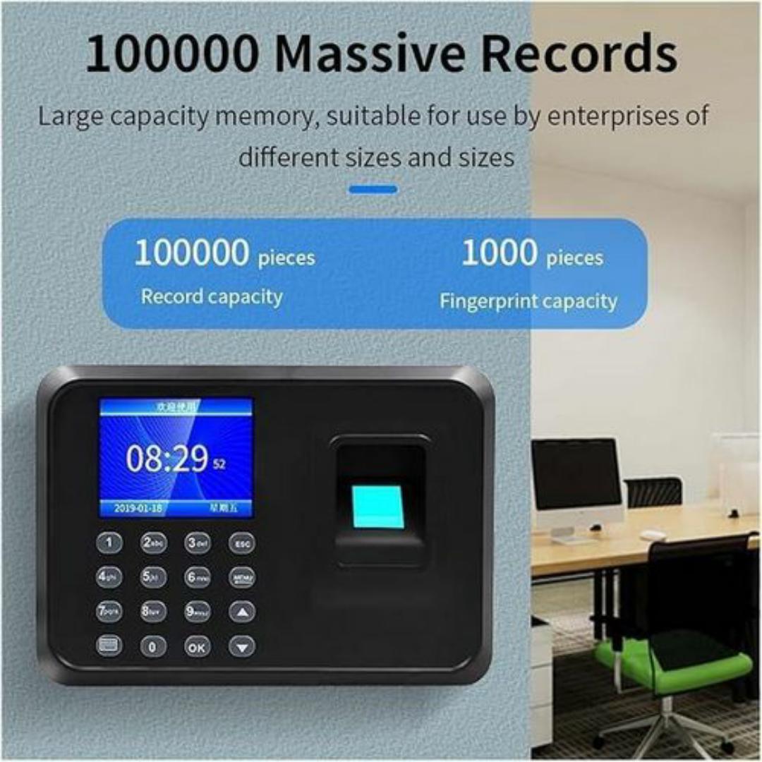 AI Powered Fingerprint Time Attendance Machine - Biometric Employee Time Clock Recorder System - USB Offline Report & 1-Second Speed - Multi-Language Support for Office, School, Business