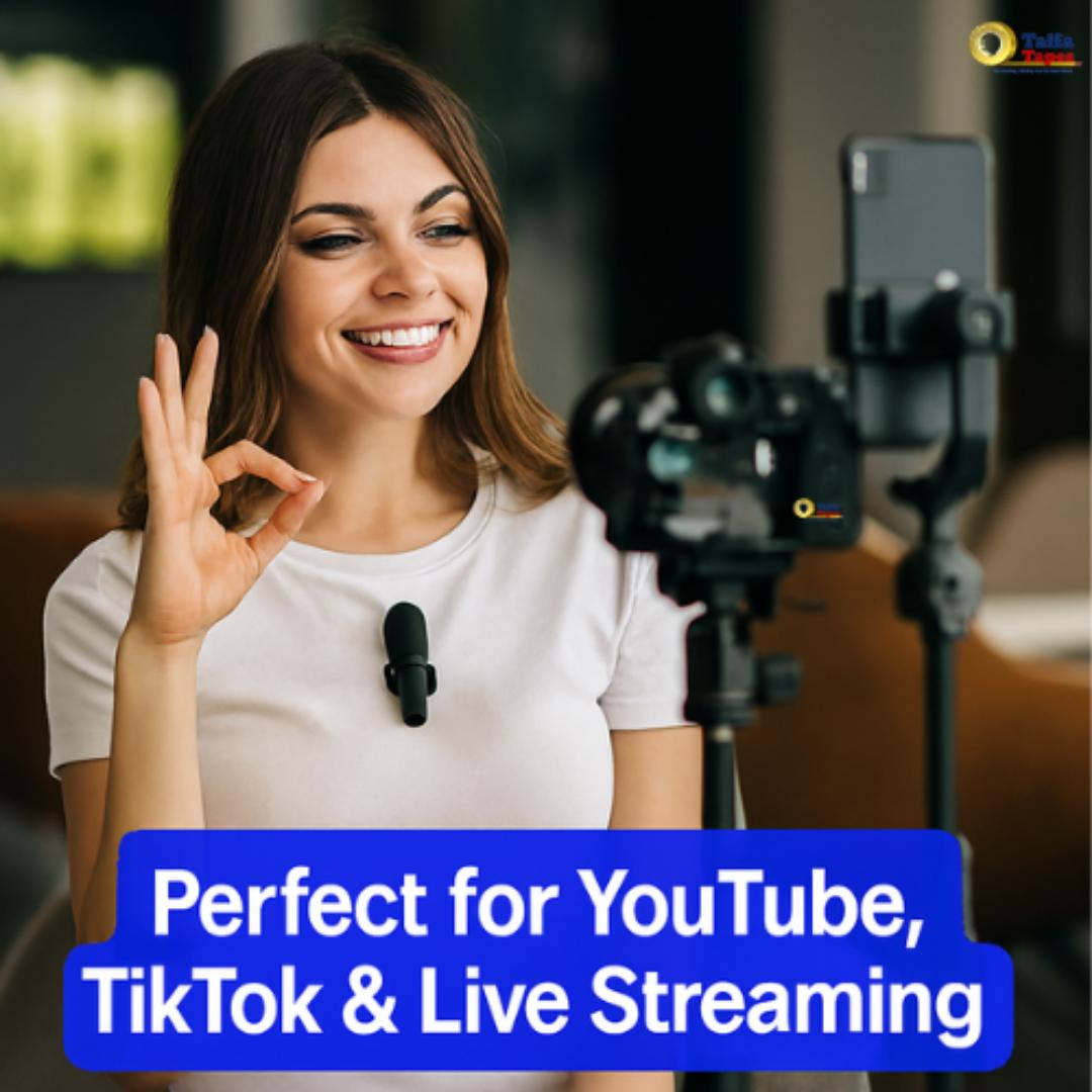 Wireless Lavalier Mini Microphone Duo with USB-C & Lightning - Crystal Clear Audio for Vlogging, Interviews & Online Content

- 2 in 1 Mic Widely Compatible: Android, IOS, Laptops or Computer