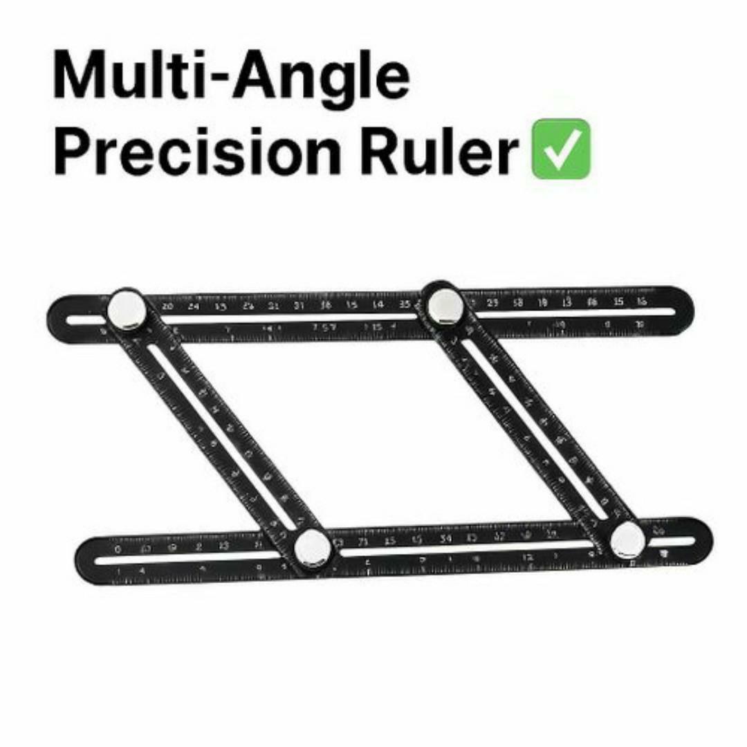 Multi-Angle Measuring Ruler Tool – Adjustable Template Gauge with Inch & CM Scales – Precision Layout for Tile, Woodworking, Carpentry & DIY Projects