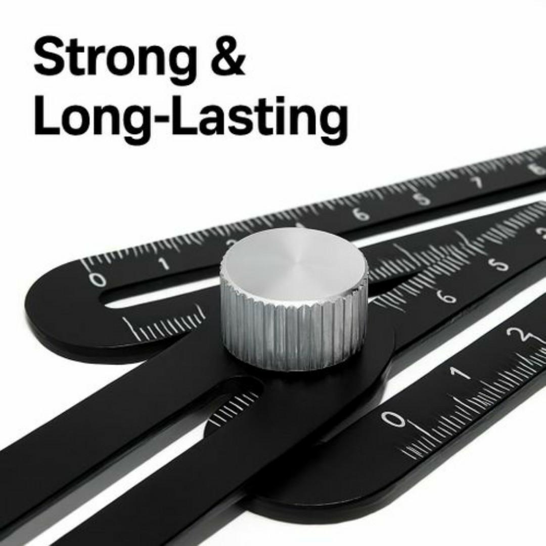 Multi-Angle Measuring Ruler Tool – Adjustable Template Gauge with Inch & CM Scales – Precision Layout for Tile, Woodworking, Carpentry & DIY Projects